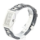 ブルガリ レッタンゴロ 腕時計 RT39S クオーツ ブラック文字盤 ステンレススチール ラバー レディース BVLGARI 【中古】
